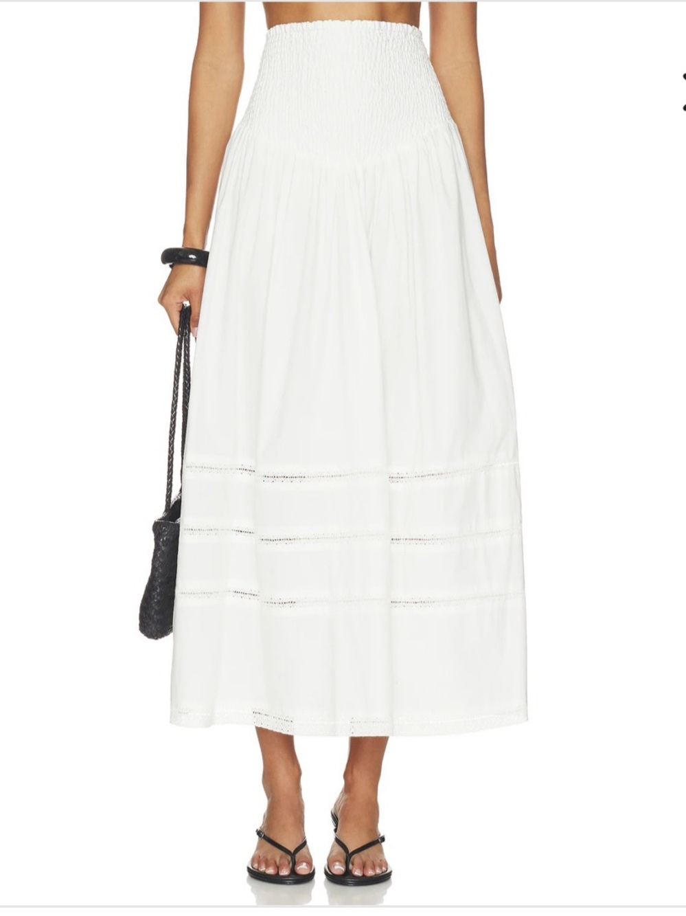 WeWoreWhat Cream Maxi Skirt with Smocked Waist - Picture 2 of 5